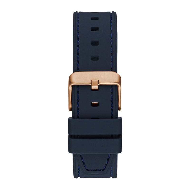 Guess Men’s Rose Gold Tone Case Navy Silicone Watch GW0571G2