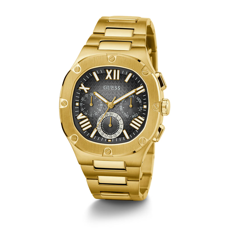 Guess Men's Gold Tone Multi-function Stainless Steel Watch GW0572G2
