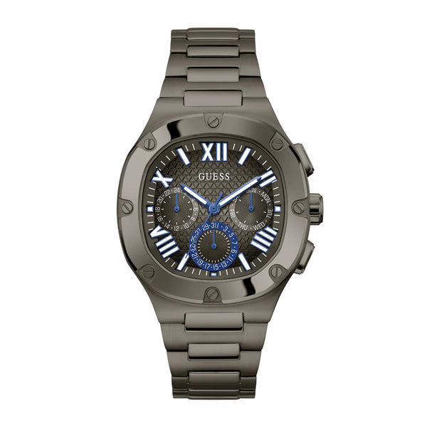 Guess Mens Gunmetal Multi-Function Stainless Steel Band Watch GW0572G5