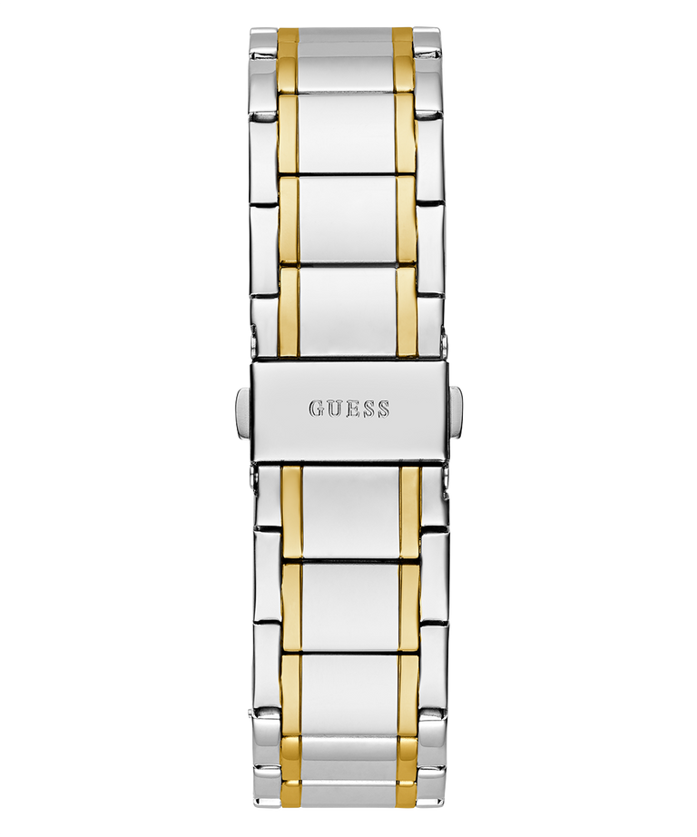 Guess Mens Two Tone Silver Analog Stainless Steel Band Watch GW0626G4
