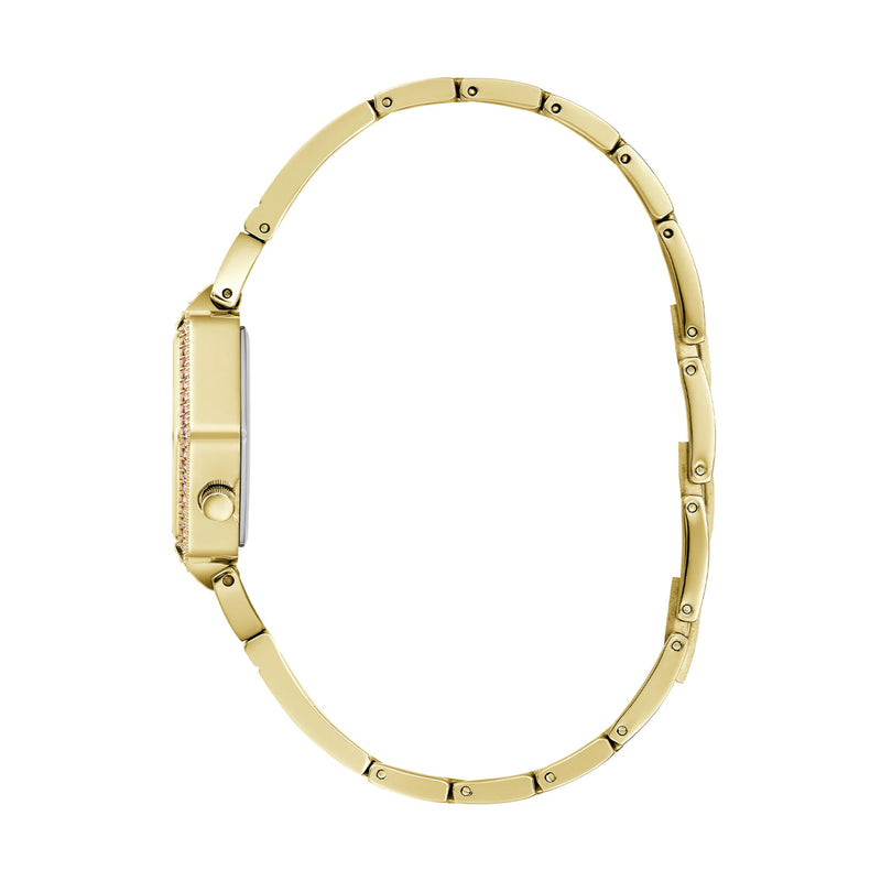 Guess Women Gold Audrey Glitz Hexagonal Link Watch GW0680L2