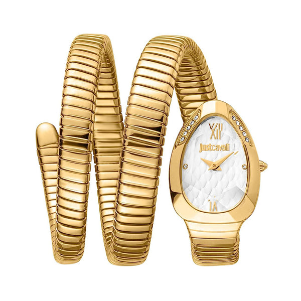 Just Cavalli Women Signature Snake Glam Evo 9 Gold Watch JC1L224M0035