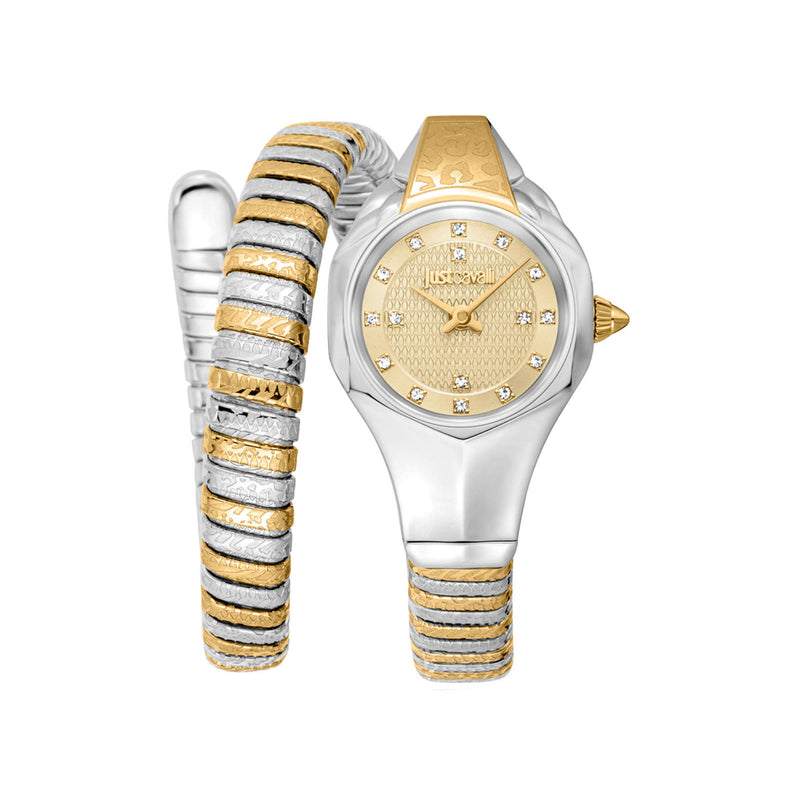 Just Cavalli Women's Amalfi Silver Gold Stainless Steel Watch JC1L270M0055