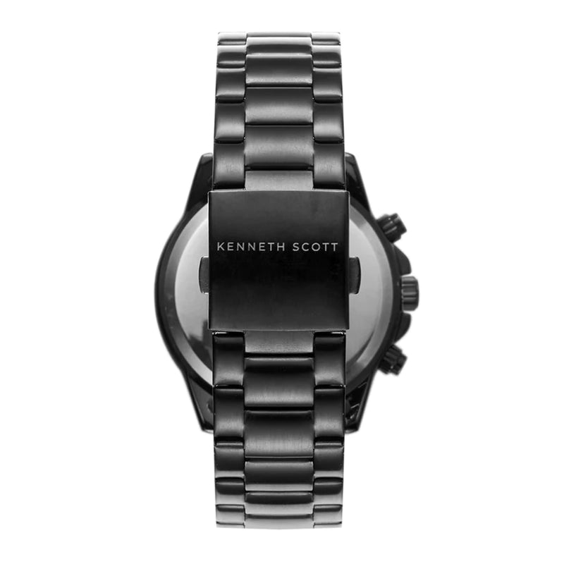 Kenneth Scott Men's Black Dial Chronograph Watch - K22102-BBBB