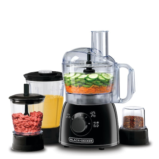 Kitchen Robot Deluxe - 400W FP with Blender + Mincer + Grinder (Black Color)