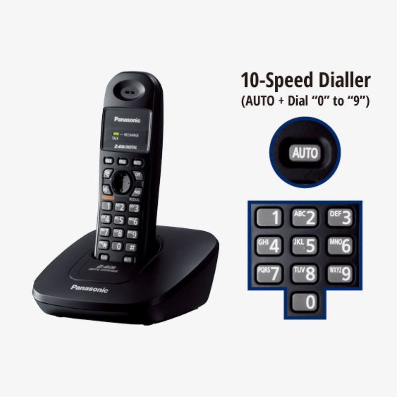 Panasonic Caller-ID Cordless Telephone Black KX-TG3600BX