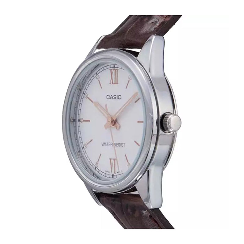 Casio Women's Leather Analog Wrist Brown Leather Band Watch LTP-V005L-7B2UDF