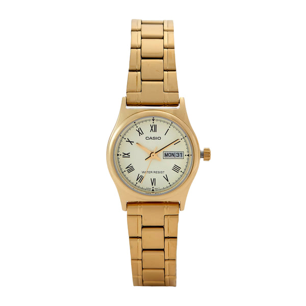 Casio Women's Stainless Steel Analog Watch LTP-V006G-9BUDF - 25 mm - Gold