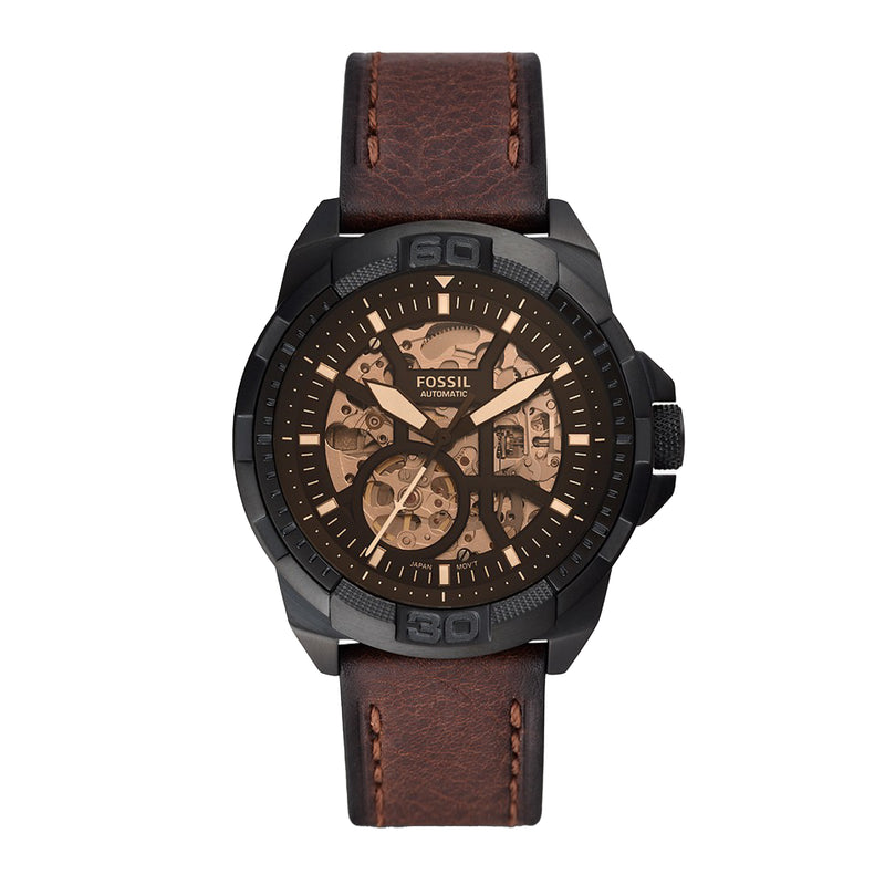 Fossil Men Bronson Automatic Brown Eco Leather Watch ME3219