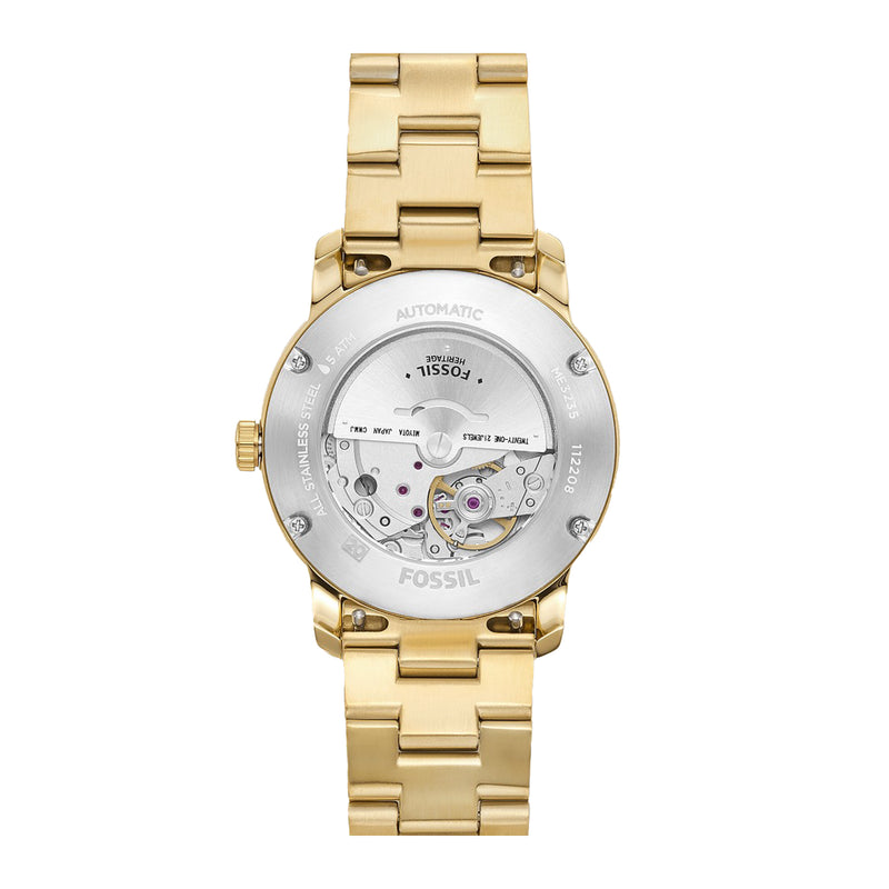 Fossil Heritage Automatic Gold-Tone Stainless Steel Women's Watch ME3235