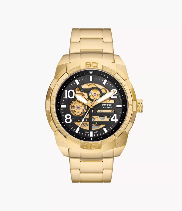 Fossil Men Bronson Automatic Gold-Tone Stainless Steel Watch ME3257