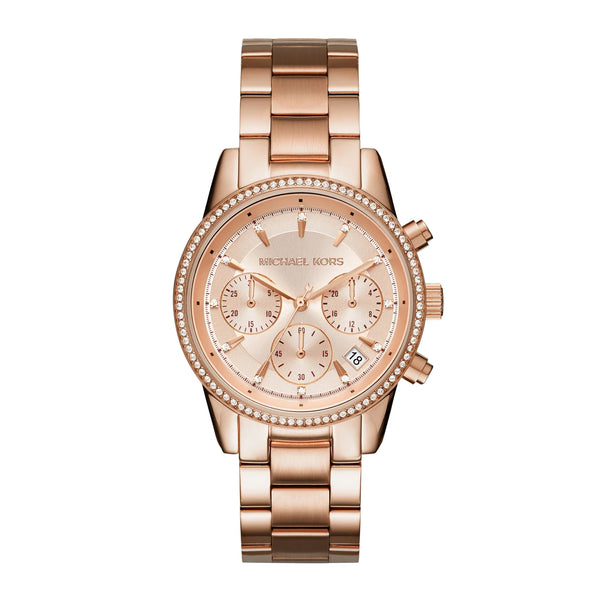 Michael Kors Women's Ritz Rose Gold Stainless Steel Quartz Watch MK6357