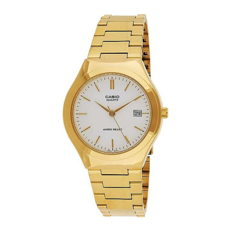 Casio Men’s Analog White Dial Gold Stainless Steel Watch - MTP-1170N-7ARDF