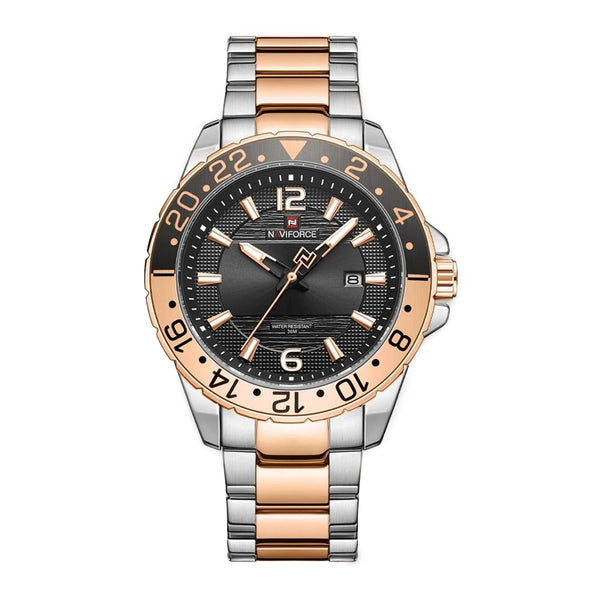 Naviforce Men Luxury Watch Stainless Steel Calendar Waterproof Quartz Wristwatch NF9192