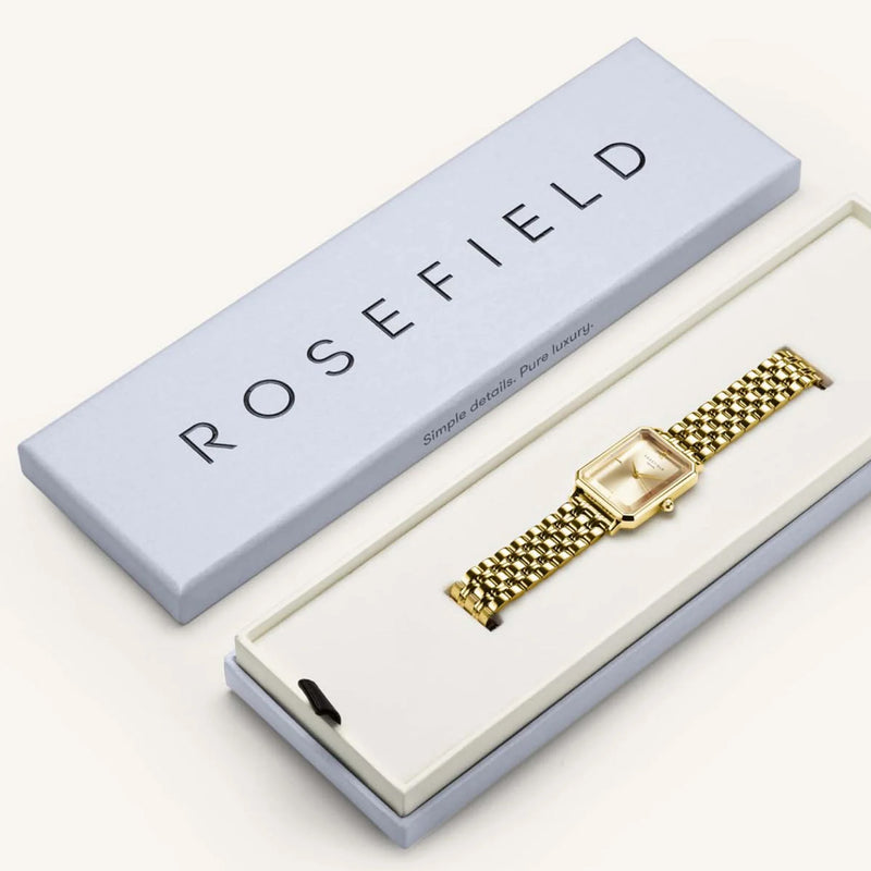 Rosefield The Octagon Three Hands 23*29mm Gold Stainless Steel Bracelet OCGSG-O65