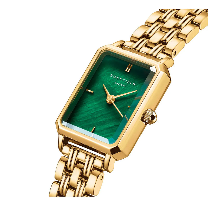 Rosefield Women's Octagon XS Emerald Gold Stainless Steel Watch OEGSG-O79