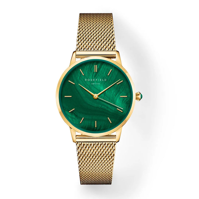 Rosefield Women's Pearl Edit Emerald Mesh Band Watch PEGMG-R10