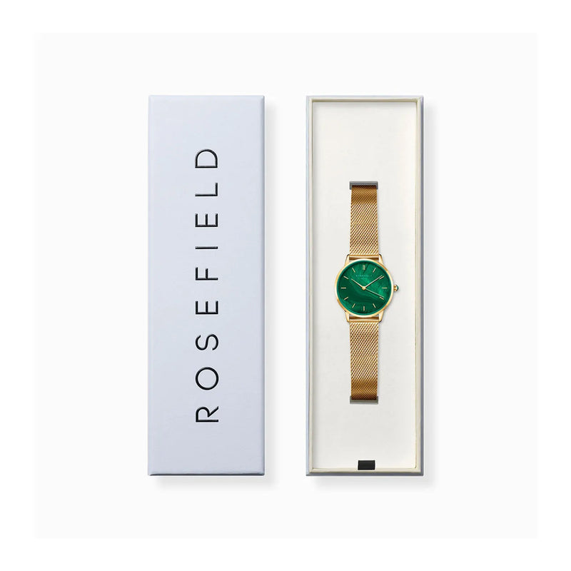 Rosefield Women's Pearl Edit Emerald Mesh Band Watch PEGMG-R10