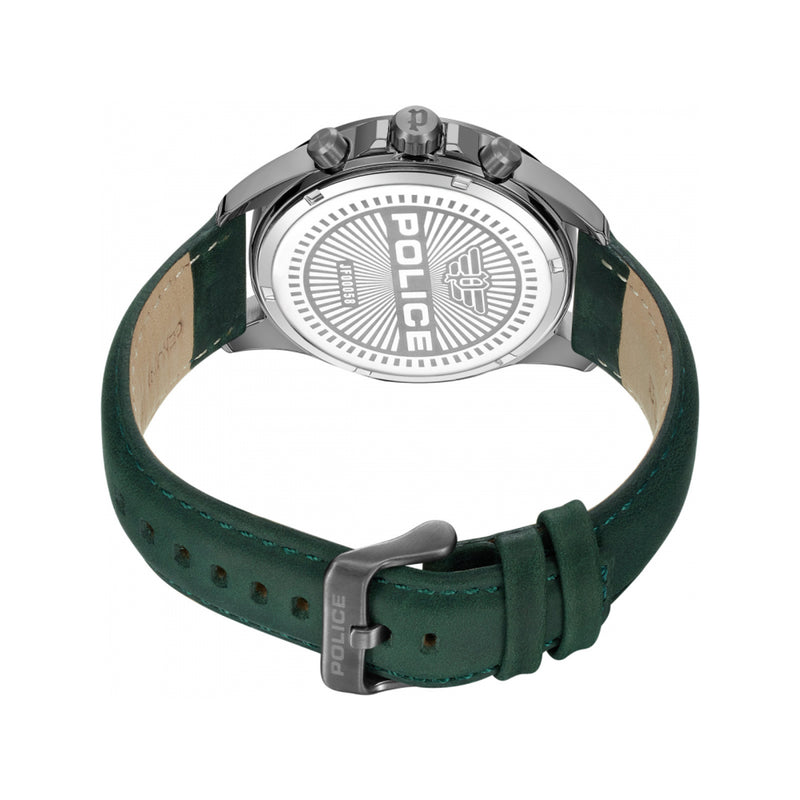 Police Malawi Men's Quartz Green Leather Band Watch  PEWJF0005801