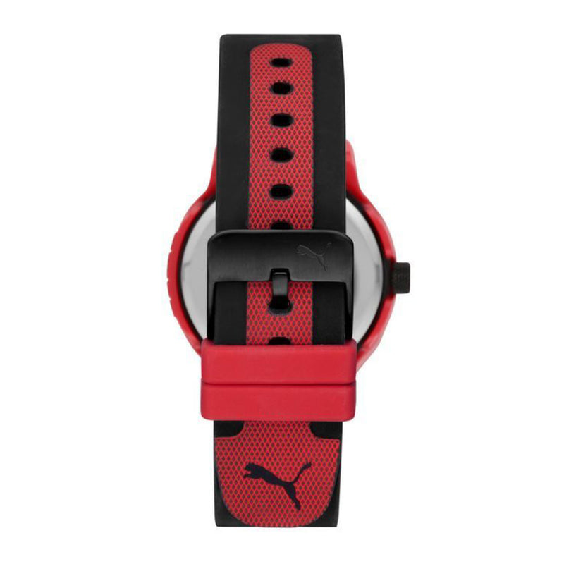 Puma Men's Reset Red Round Silicone Watch 43mm - P5001