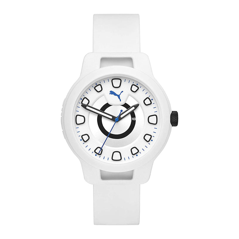 Puma Reset V1 Analog Quartz Watch for Men With White Silicone Band- 3 ATM - PU P5009