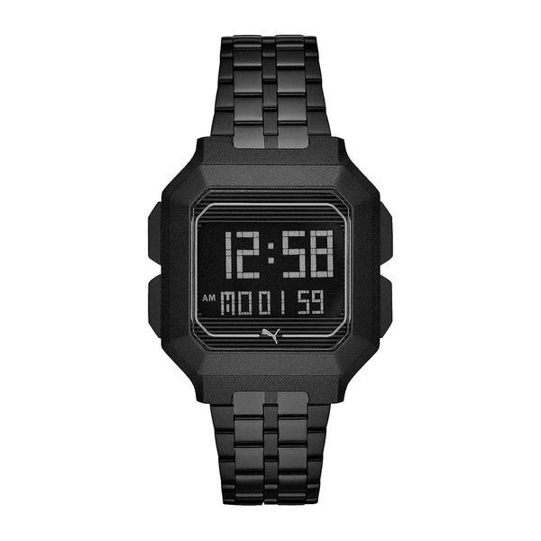 Puma Digital Quartz Watch for Women With Black Stainless Steel Band - PU P5017