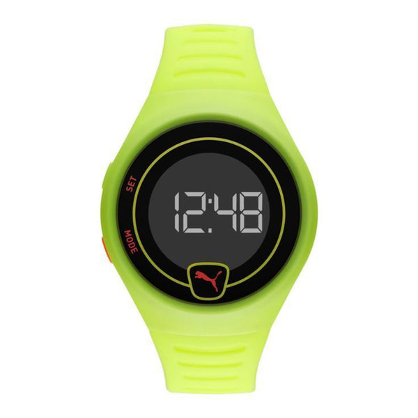 Puma Faster Silicone Strap Digital Wrist Watch for Men PU P5030-42mm-Green