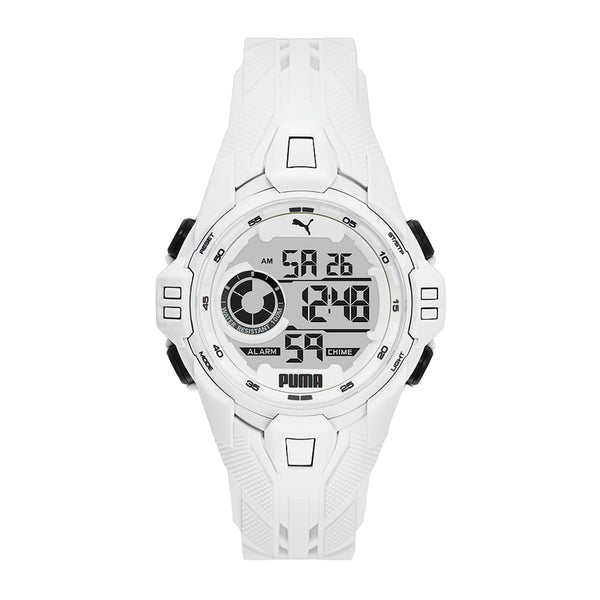 Puma Digital Mechanical Watch for Men With White Rubber Band - PU P5039