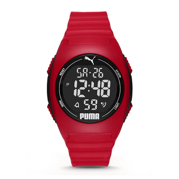 Puma Unisex Digital Watch With Red Polyurethane Strap - 3 ATM - PU P6014