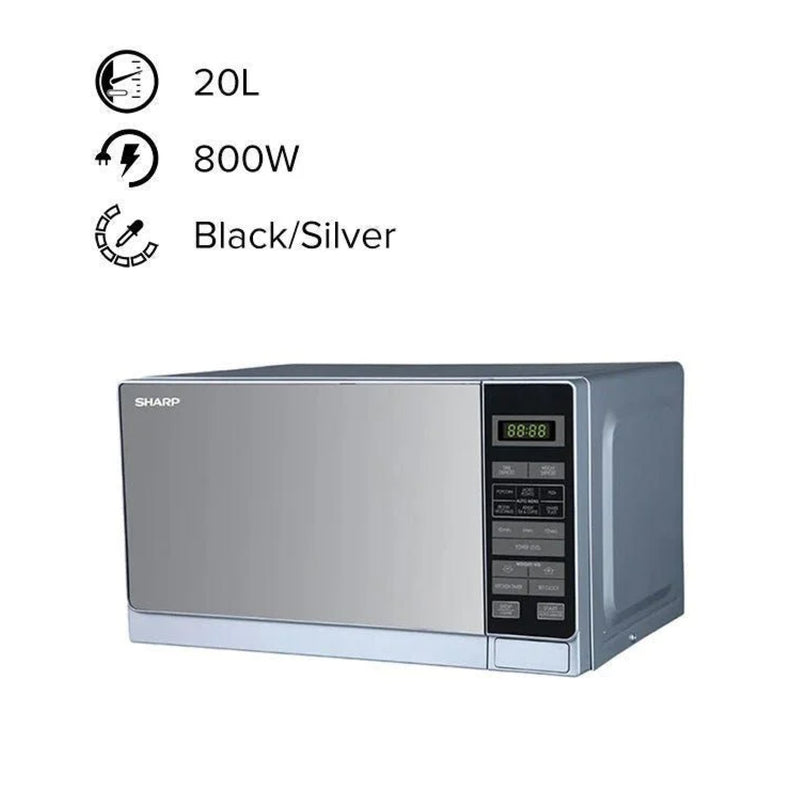 Sharp Electric Microwave Oven 20 l 800 W R20MT(S) Black/Silver