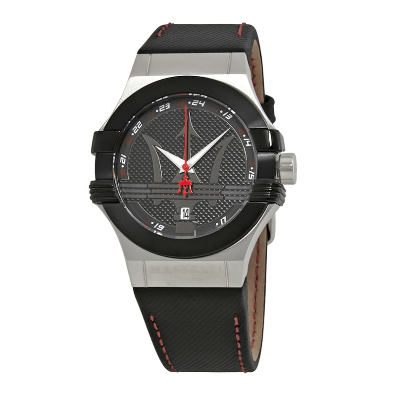 Maserati Men's Potenza Black Leather Analog Quartz Watch R8851108001