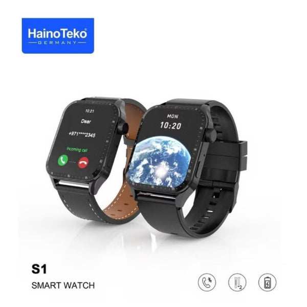 Haino Teko Germany S1 Smartwatch with two Strap and Wireless Magnetic Charger for Men's and Boy's