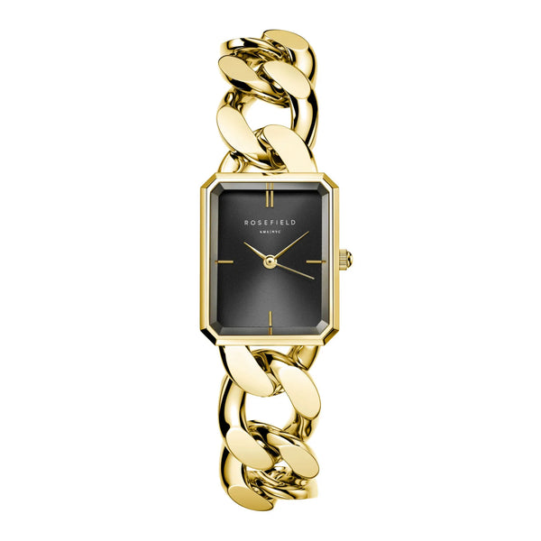 Rosefield Women's Octagon XS Studio Black Gold Watch SBGSG-O57