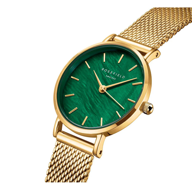 Rosefield Women's Small Edit Emerald Mesh Watch SEEGMG-SE72