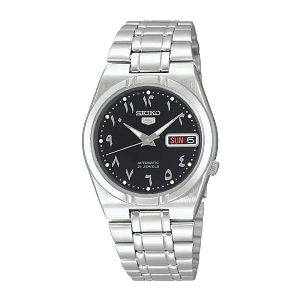 Seiko 5 Men's Automatic Black Dial Stainless Steel Watch SNK063J5
