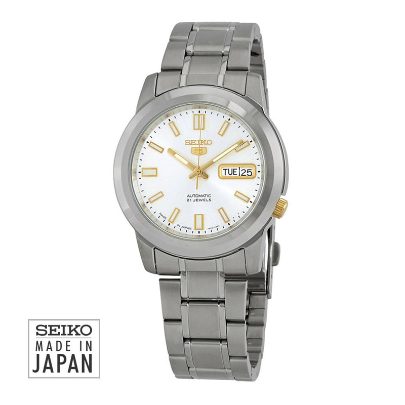 Seiko 5 Men's Automatic Silver Stainless Steel Band Watch SNKK09J1