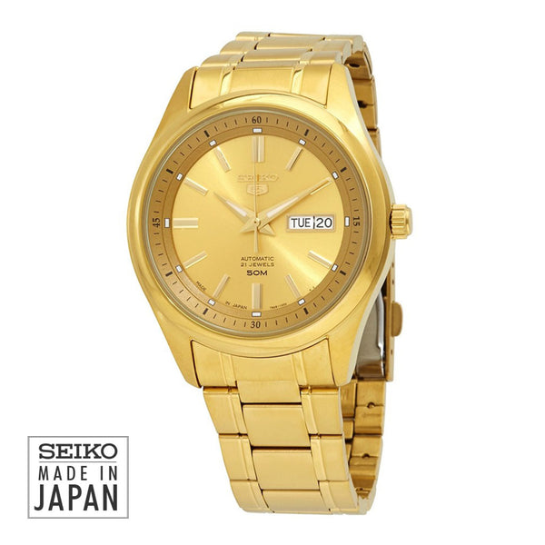 Seiko 5 Automatic Men's Gold Dial  Stainless Steel Watch SNKN96J1