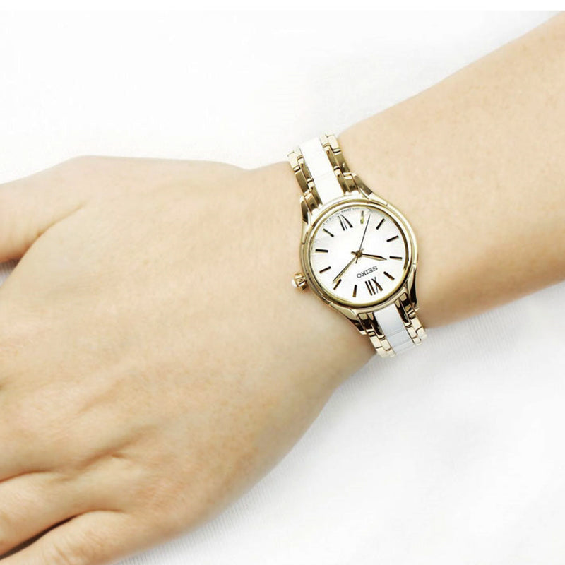 Seiko Women's Two Tone Stainless Steel Wristwatches SRZ398P1