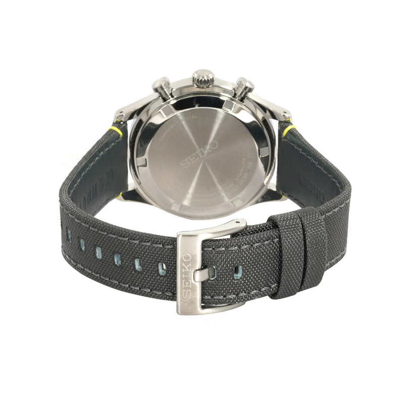 Seiko Men's Grey Nylon Strap Chronograph Quartz Grey Dial Watch SSB423P1