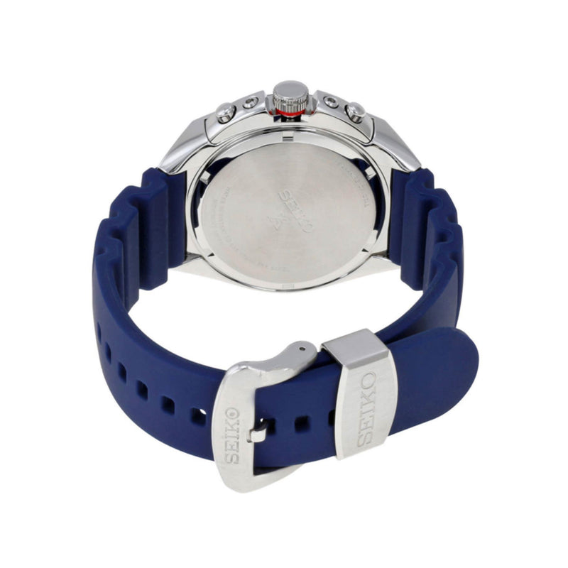 Seiko Men's Prospex Chronograph Solar Powered Blue Silicone Watch SSC489P1