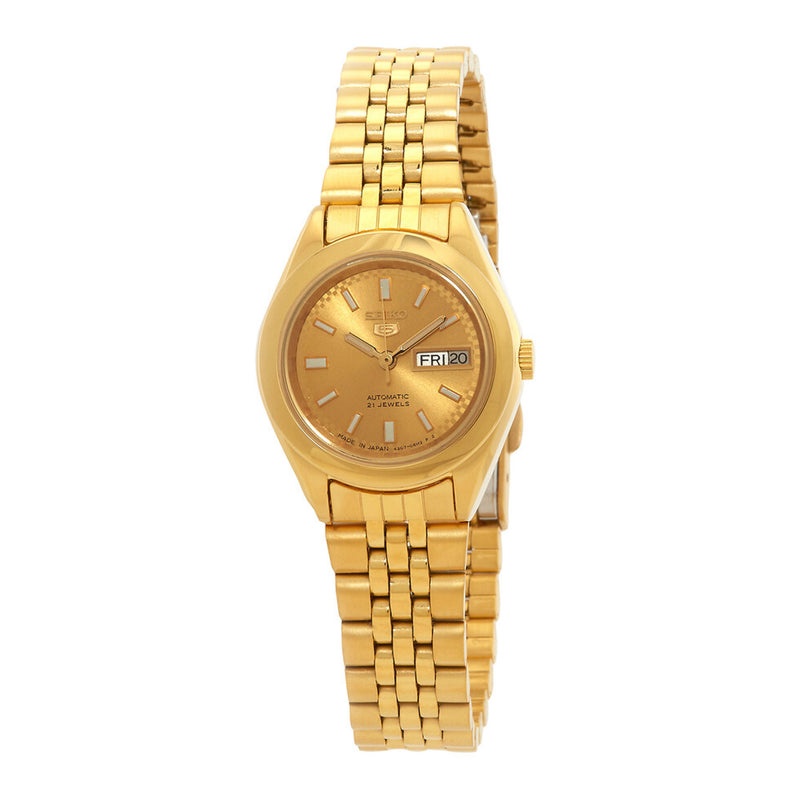 Seiko Seiko 5 Women’s Automatic Gold Dial Stainless Steel Watch SYMF62J1