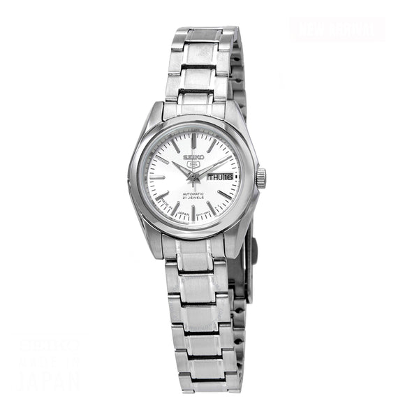 Seiko 5 Women's Automatic White Dial Stainless Steel Watch SYMK13J1