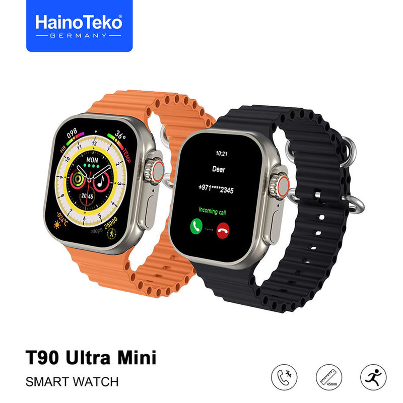 Haino Teko T90 Ultra Mini Smart Watch with Two Set Strap and Wireless