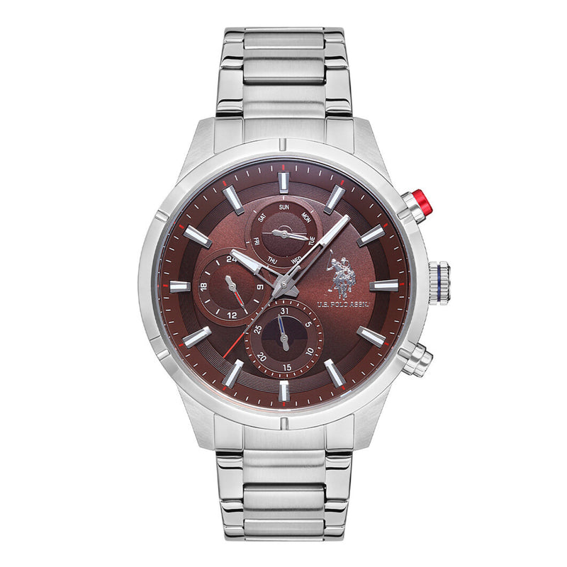 US Polo Men's Silver Stainless Steel Wristwatch USPA1014-03