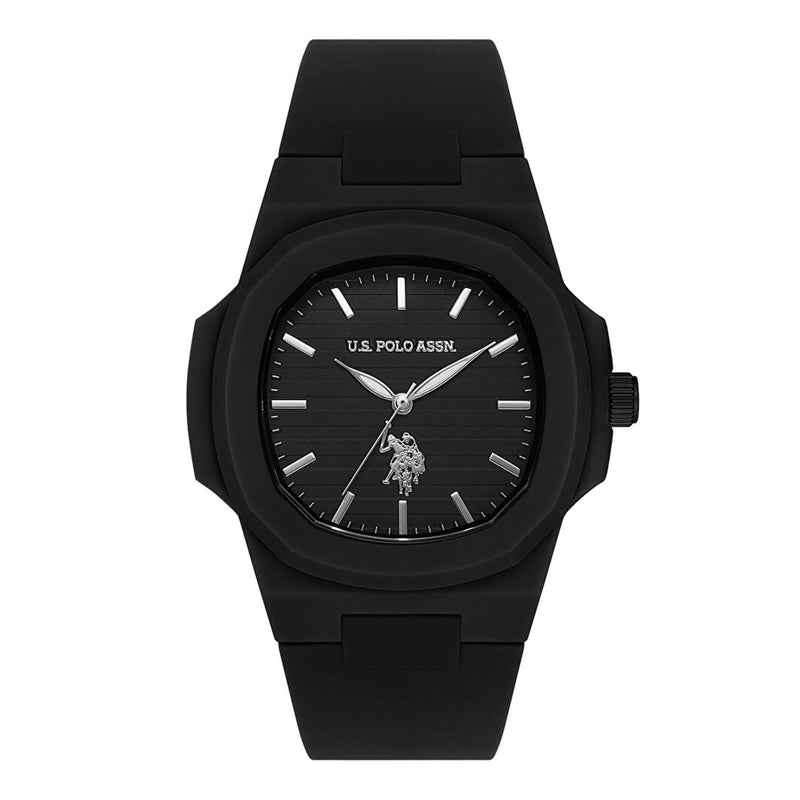 U.S. POLO ASSN. Men's Black Silicone Band Watch USPA1050-05