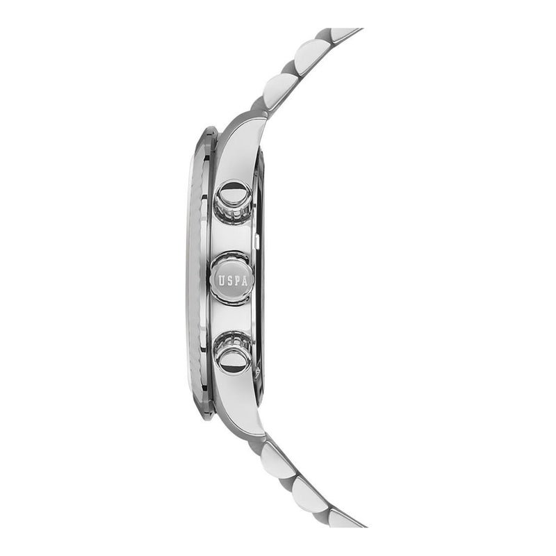 US Polo Men's Silver Stainless Steel Band Watch Wristwatch USPA1054-01