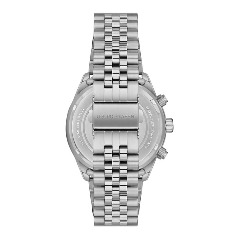US Polo Men's Silver Stainless Steel Band Watch Wristwatch USPA1054-01