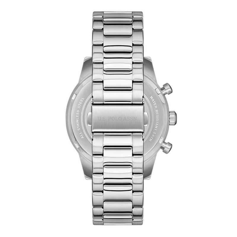 US Polo Men's Silver Stainless Steel Band Watch Wristwatch USPA1055-03