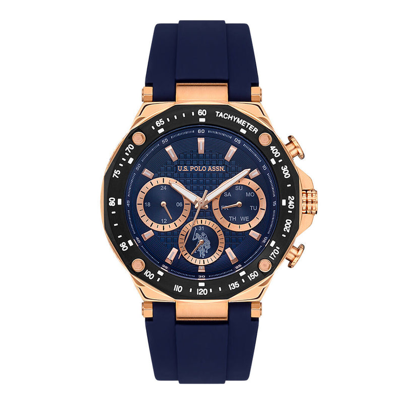 U.S. POLO ASSN. Men's Blue Silicone Band Watch USPA1076-04