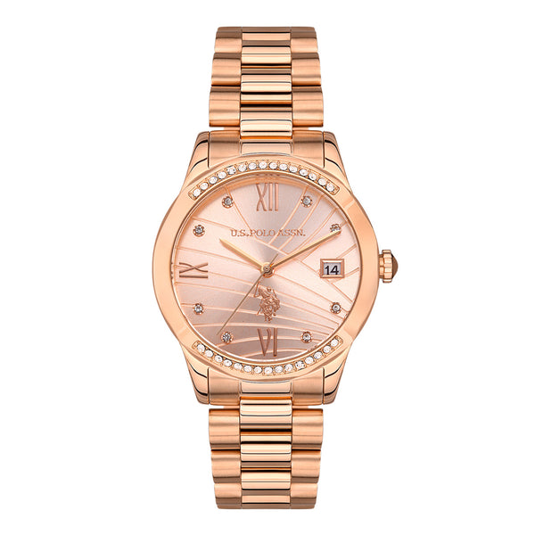U.S. POLO ASSN. Women's Rose Gold Stainless Steel Case Watch Wristwatch USPA2059-05